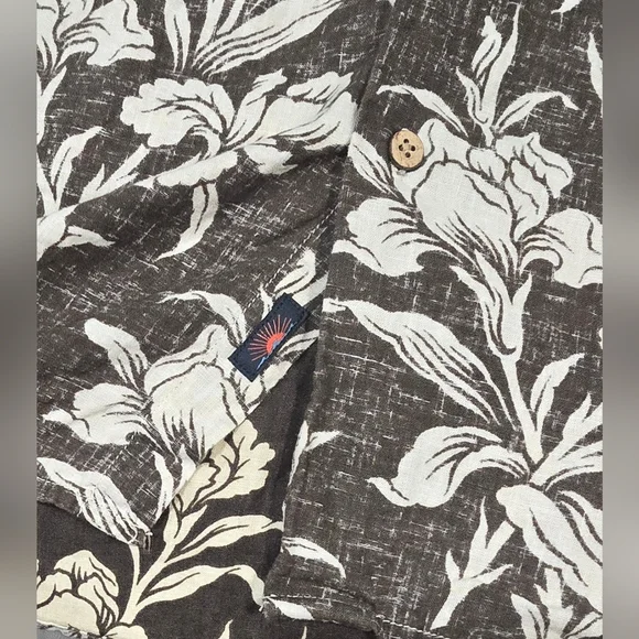Faherty Mens S/S Reversible Print Coast Shirt Size Large - Picture 3 of 6